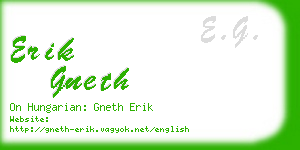 erik gneth business card